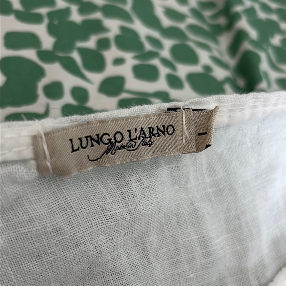 White Linen Button-Detail Top - Picture 2 of 5